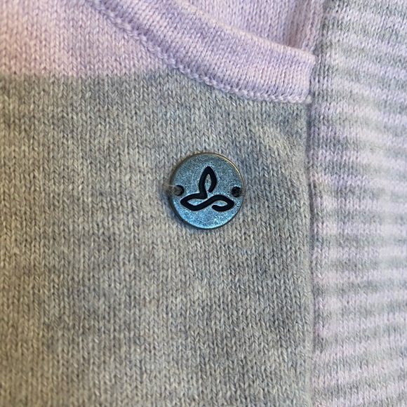 Prana Pink & Gray Hooded light weight sweater sz sm. Soft cotton cashmere blend - Picture 5 of 6